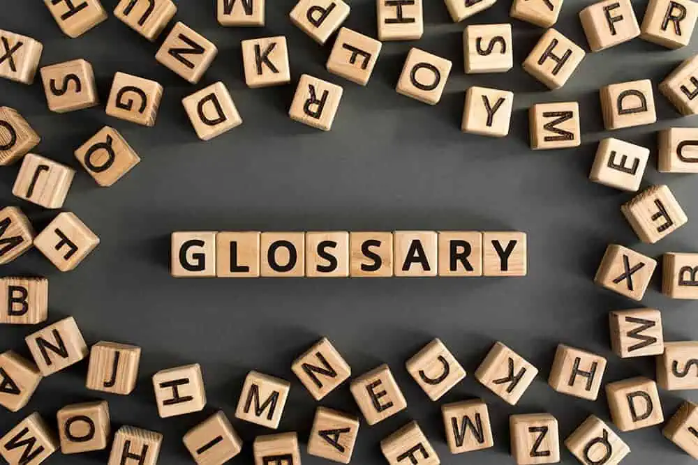 Glossary Written In Wooden Blocks